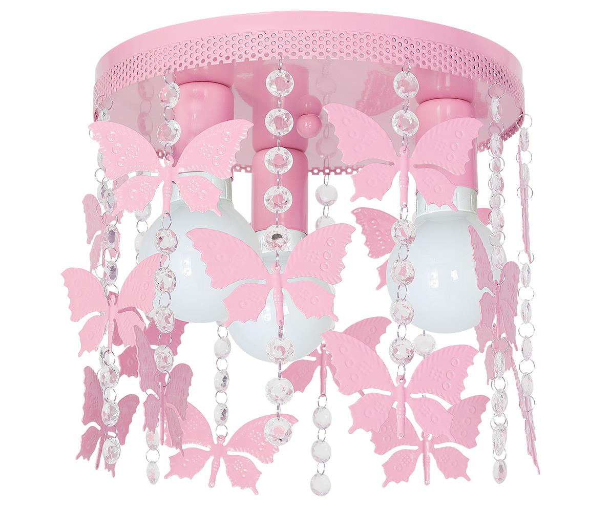 Angelica mennyezeti lámpa rózsaszín, pillangók