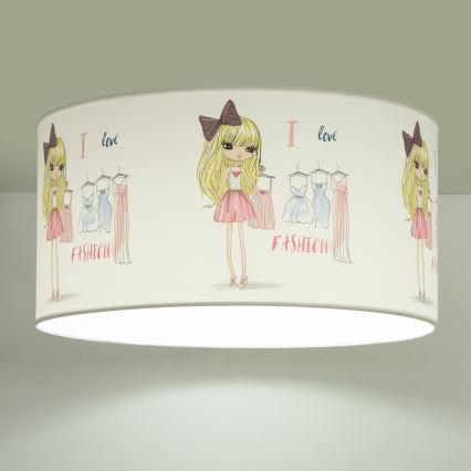 Gyerek mennyezeti lámpa GIRLS VIBES 1xE27/60W/230V átm. 40 cm Imádom a divatot