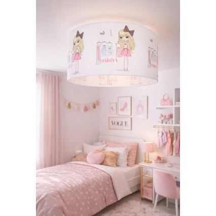 Gyerek mennyezeti lámpa GIRLS VIBES 1xE27/60W/230V átm. 40 cm Imádom a divatot