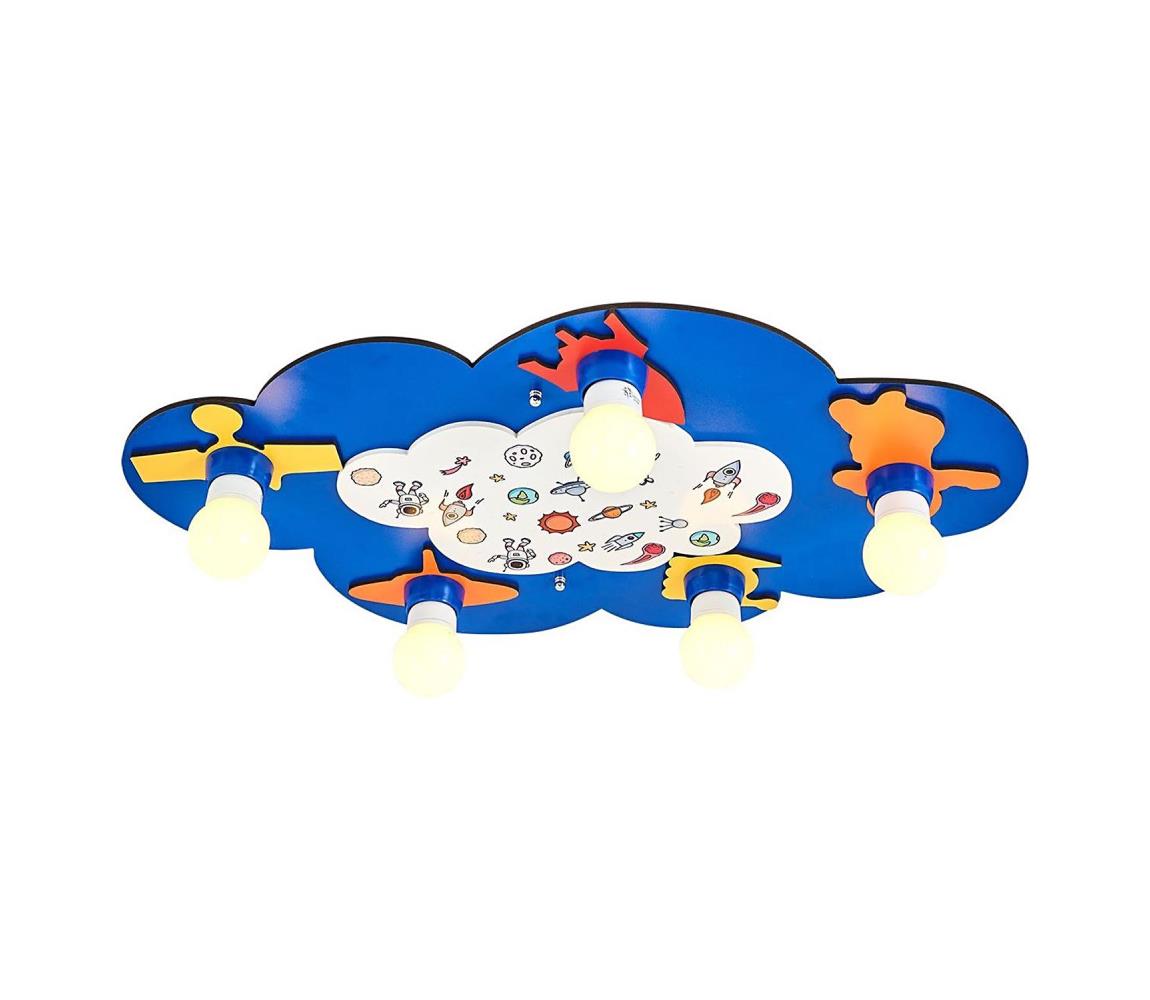 Gyerek mennyezeti lámpa LUCCA 5xE27/24W/230V kék 414LRC1545