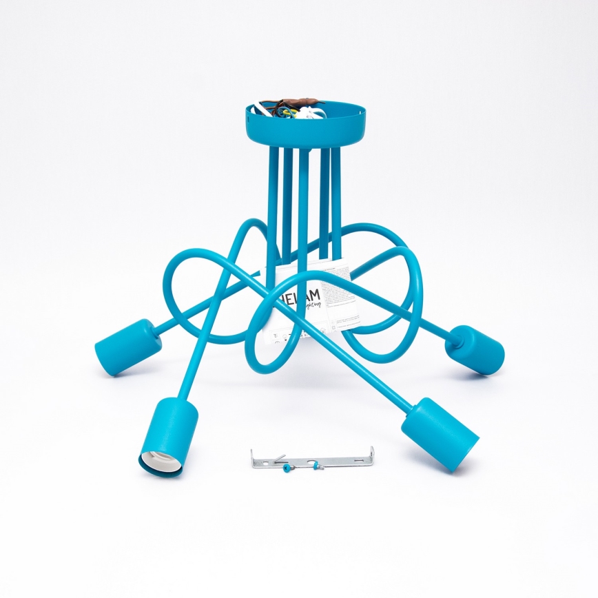 Gyerek mennyezeti lámpa OXFORD 5xE27/15W/230V kék