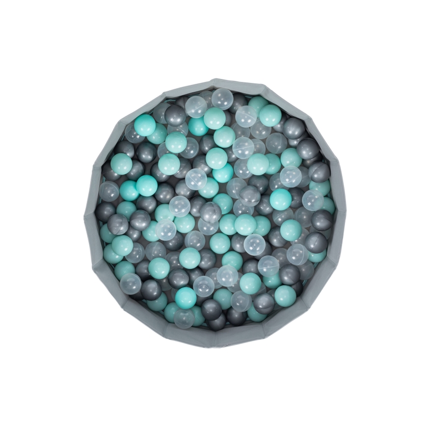 Gyerek száraz medence labdákkal, átmérő 80 cm, kék/szürke