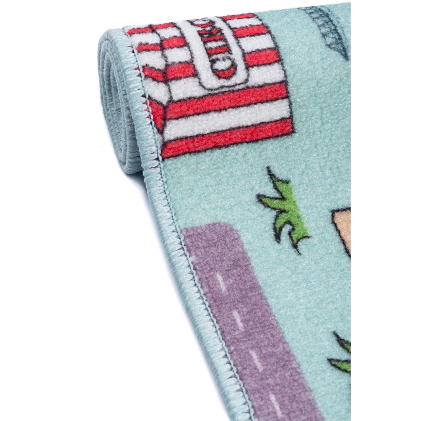 Gyerek szőnyeg STELLA STREETS 80x100 cm türkiz/város