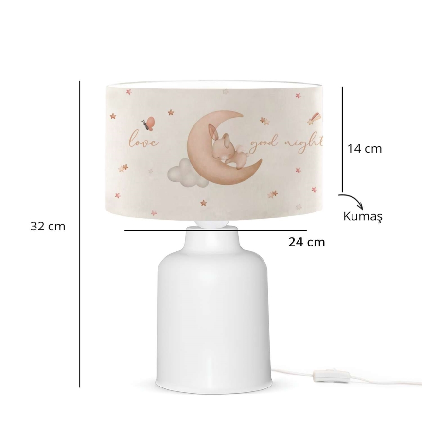 Gyereklámpa CANDY 1xE27/40W/230V fehér/bézs