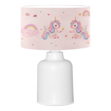 Gyereklámpa CANDY 1xE27/40W/230V rózsaszín/fehér