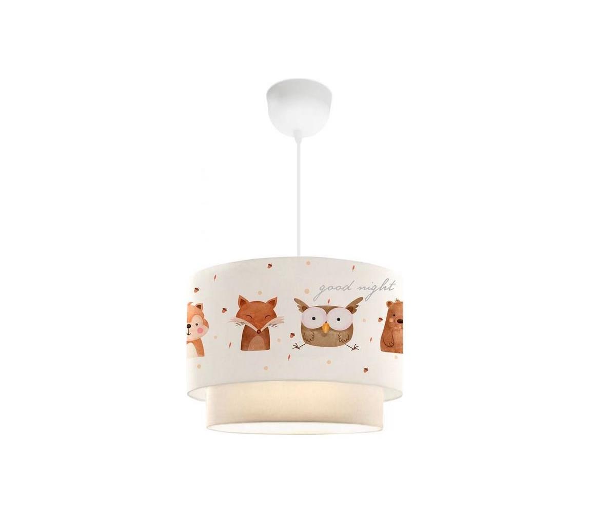 Gyerekszoba csillár CANDY 1xE27/40W/230V fehér/barna 780SGN4660