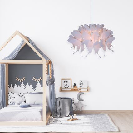 Gyerekszoba csillár FARFALLA 1xE27/60W/230V rózsaszín