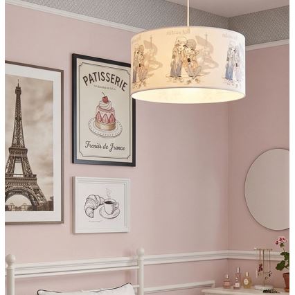Gyerekszoba csillár GIRLS VIBES 1x E27/60W/230V Ø 40 cm Paris