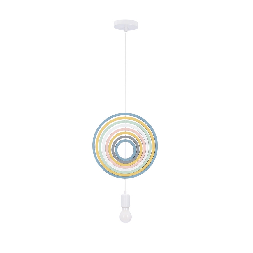 Gyerekszoba csillár kábelen HOOPS 1xE27/20W/230V, átmérő 27 cm, többszínű