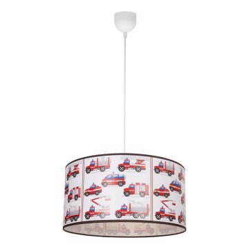 Gyerekszoba csillár KIDS ROOM 1xE27/60W/230V, átmérő 40 cm, tűzoltók