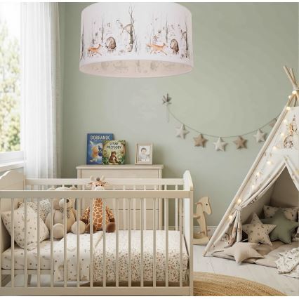 Gyerekszoba mennyezeti lámpa KIDS ROOM, 1xE27/60W/230V, Ø 40 cm, állatfigurás