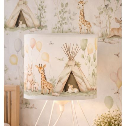 Gyerekszobai asztali lámpa KIDS ROOM 1xE27/60W/230V, átmérő 18 cm, állatfigurás