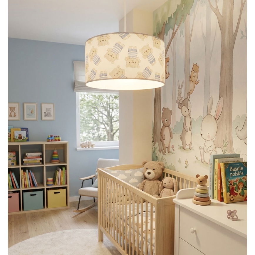 Gyerekszobai csillár KIDS ROOM 1xE27/60W/230V, Ø 40 cm, mackó