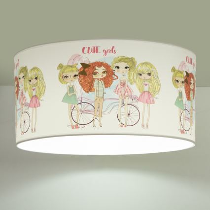 Gyerekszobai mennyezeti lámpa GIRLS VIBES 1xE27/60W/230V Ø 40 cm lányoknak