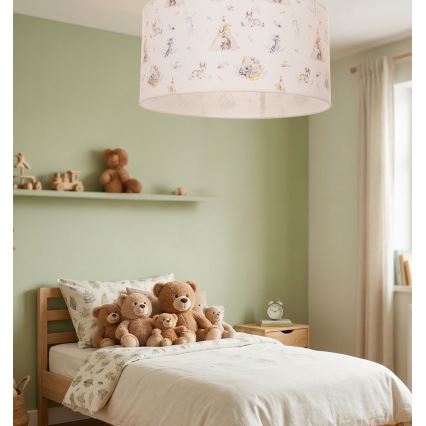 Gyerekszobai mennyezeti lámpa KIDS ROOM 1xE27/60W/230V átm. 40 cm, állatkás