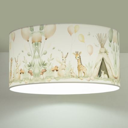 Gyerekszobai mennyezeti lámpa KIDS ROOM 1xE27/60W/230V, átmérő 40 cm, állatfigurás