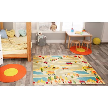 Gyerekszőnyeg STELLA STREETS 100x150 cm bézs/város