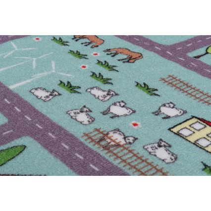 Gyerekszőnyeg STELLA STREETS 100x150 cm türkiz/város