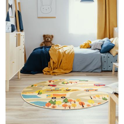 Gyerekszőnyeg STELLA STREETS 120 cm bézs/város