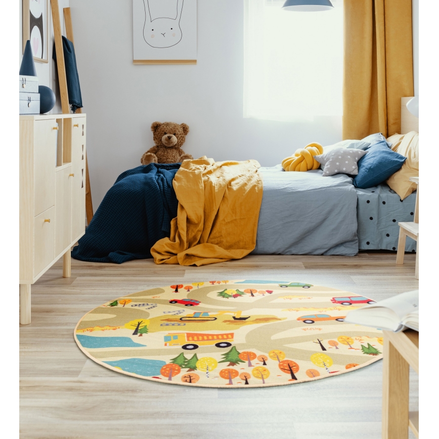 Gyerekszőnyeg STELLA STREETS 120 cm bézs/város