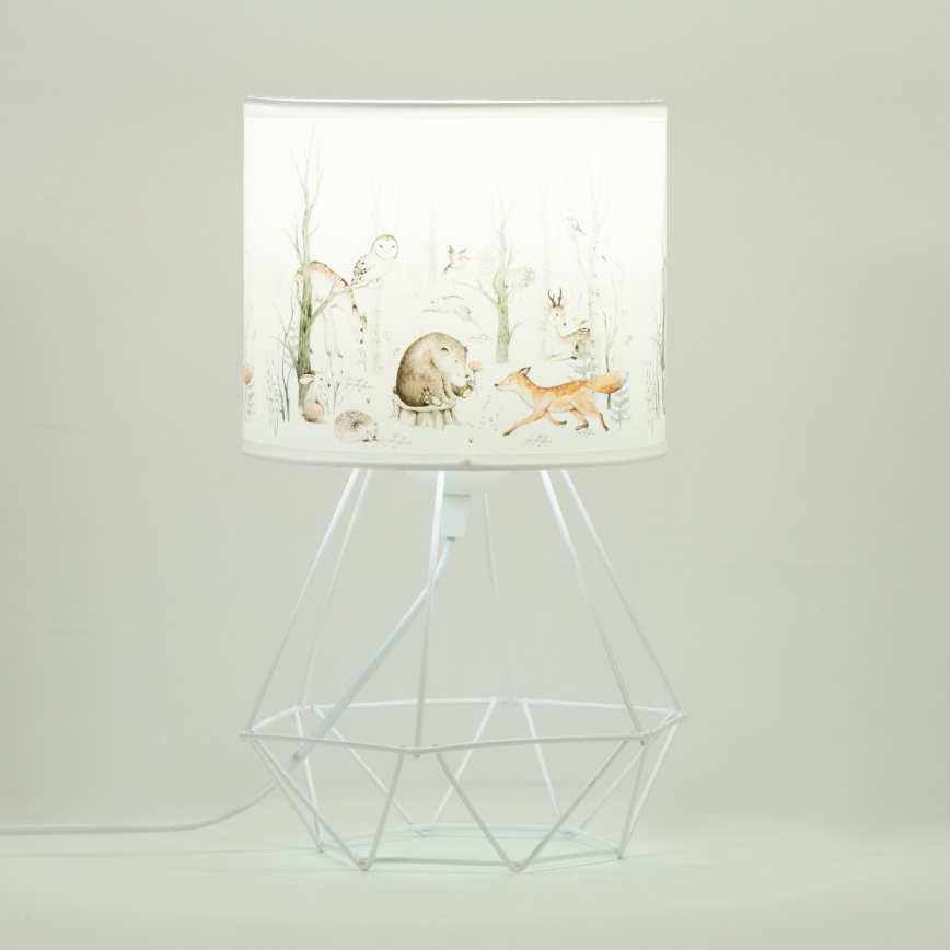 Gyermek asztali lámpa KIDS ROOM 1xE27/60W/230V átm. 18 cm, állatmintás