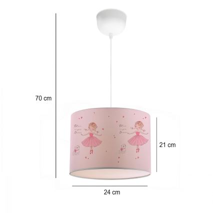 Gyermek csillár CANDY 1xE27/40W/230V rózsaszín