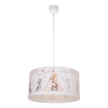 Gyermek csillár KIDS ROOM 1xE27/60W/230V, átm. 40 cm, állatmintás