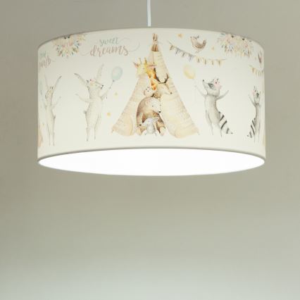 Gyermek csillár KIDS ROOM 1xE27/60W/230V, átm. 40 cm, állatmintás
