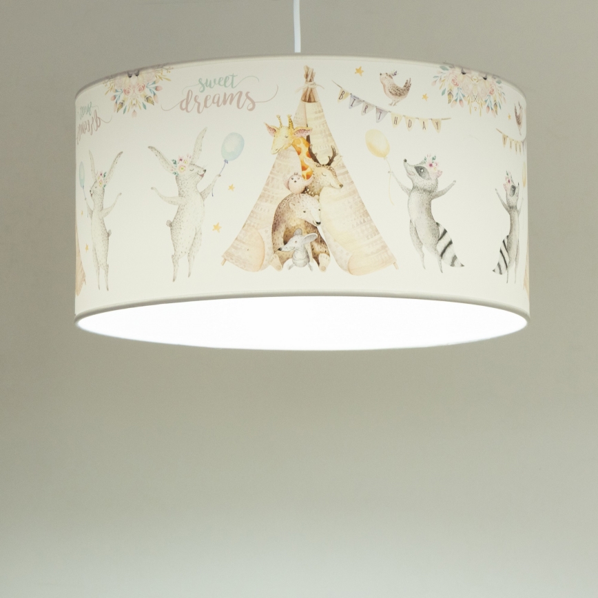 Gyermek csillár KIDS ROOM 1xE27/60W/230V, átm. 40 cm, állatmintás