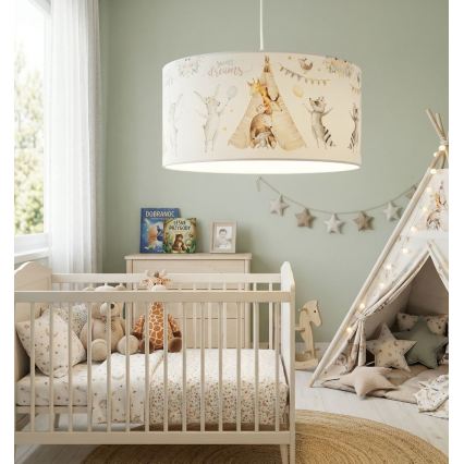 Gyermek csillár KIDS ROOM 1xE27/60W/230V, átm. 40 cm, állatmintás