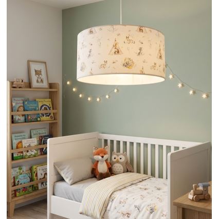Gyermek csillár KIDS ROOM 1xE27/60W/230V, átm. 40 cm, állatmintás
