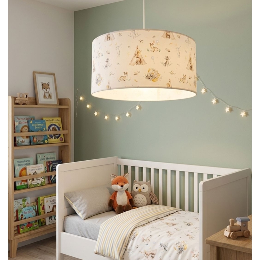 Gyermek csillár KIDS ROOM 1xE27/60W/230V, átm. 40 cm, állatmintás
