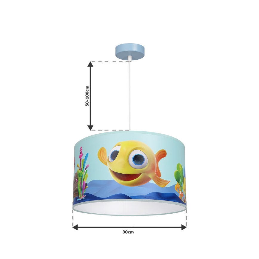 Gyermek csillár zsinóron FISH 1xE27/60W/230V
