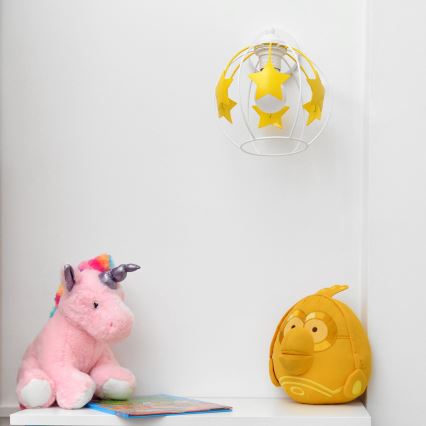 Gyermek fali lámpa STARS 1xE27/15W/230V sárga/fehér