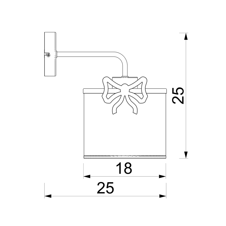 Gyermek fali lámpa SWEET 1xE27/15W/230V fehér/rózsaszín/íj