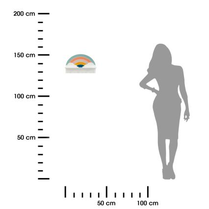 Gyermek fali polc akasztókkal szívárvány/színes