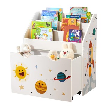 Gyermek könyvespolc fiókkal ANET fehér