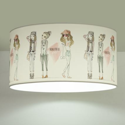 Gyermek mennyezeti lámpa GIRLS VIBES 1xE27/60W/230V, átm. 40 cm, lányoknak