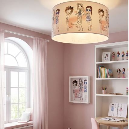 Gyermek mennyezeti lámpa GIRLS VIBES 1xE27/60W/230V átmérő 40 cm lányoknak