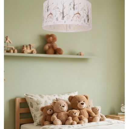 Gyermek mennyezeti lámpa KIDS ROOM 1x E27/60W/230V, átmérő 40 cm, állatfigurás
