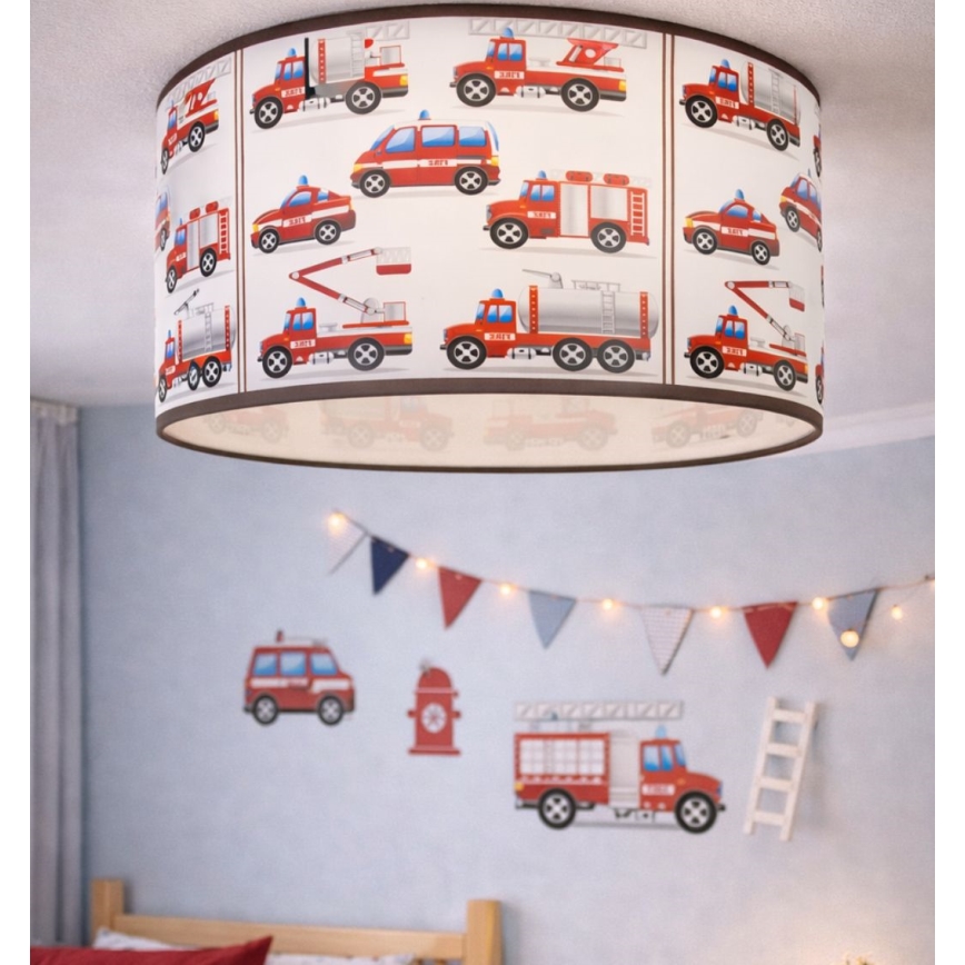 Gyermek mennyezeti lámpa KIDS ROOM 1xE27/60W/230V, átmérő 40 cm, tűzoltó mintával