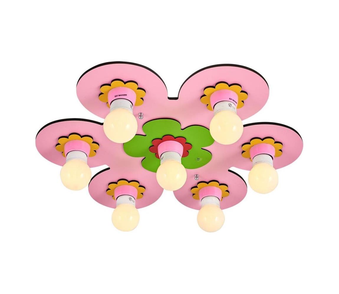 Gyermek mennyezeti lámpa LUCCA 7xE27/24W/230V rózsaszín 414LRC1547