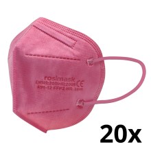 Gyermek méretű maszk FFP2 ROSIMASK MR-12 NR rózsaszín 20db