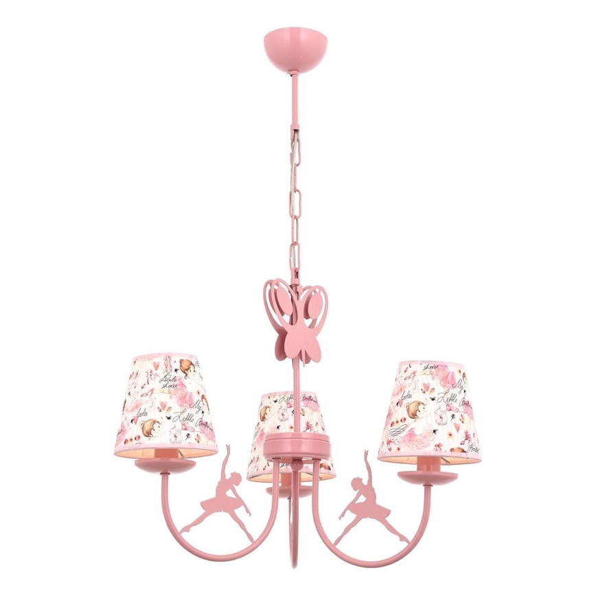 Gyermekcsillár BALLENNA 3xE14/40W/230V rózsaszín