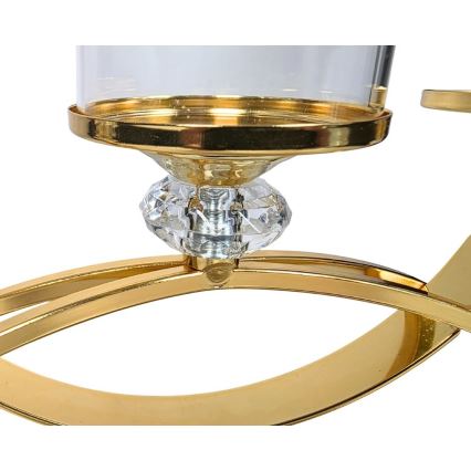 Gyertyatartó GLAMOUR arany/átlátszó