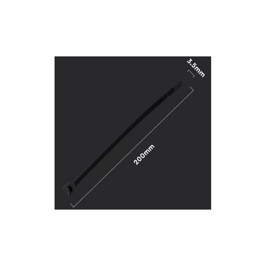 Gyorskötöző 3,5x200mm 100db fekete