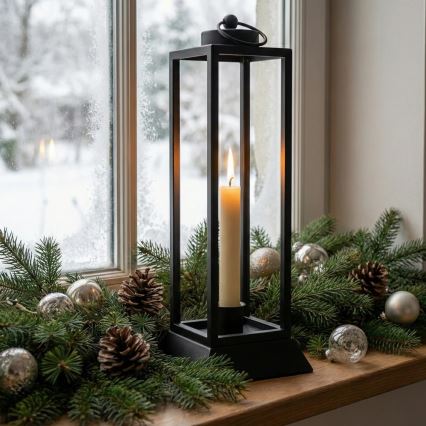 HALL dekoratív lámpás, 39,5 cm, fekete
