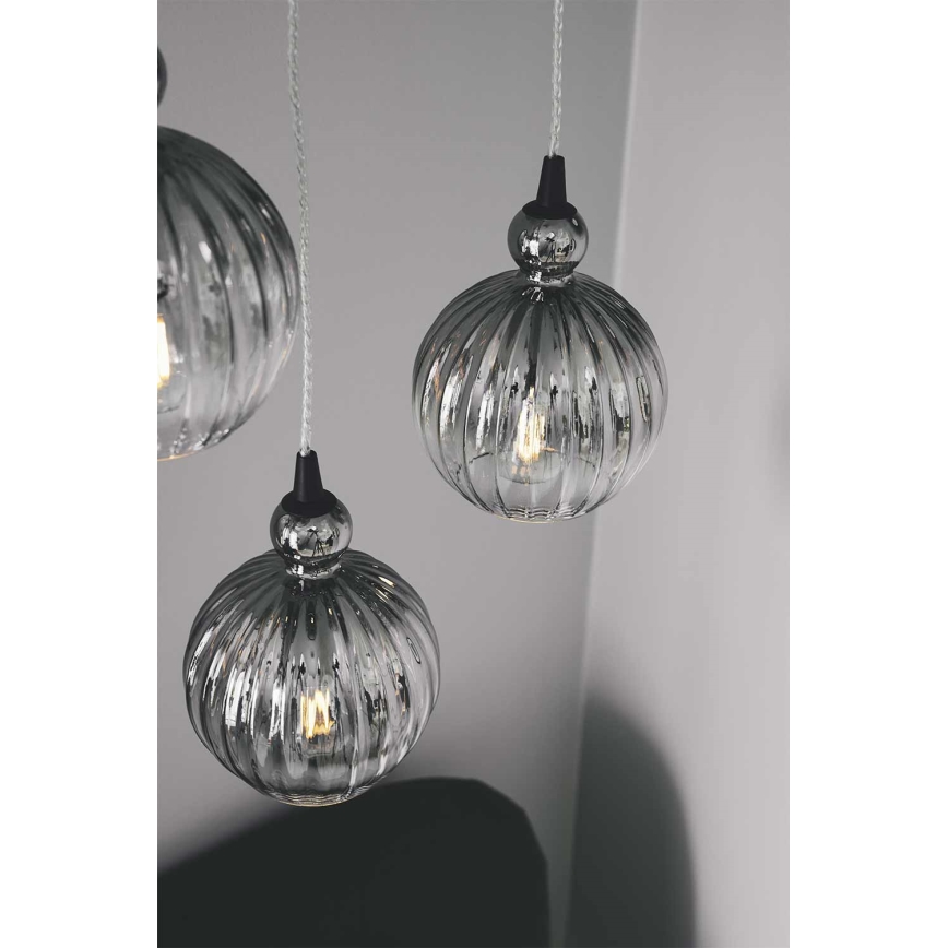 Halo Design 737338 - Kábeles függeszték BALL BALL 1xE27/40W/230V átm. 32 cm füstszürke