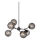 Halo Design 738823 - ATOM kábeles csillár 6xG9/28W/230V, átm. 57 cm, fekete/füstös fekete