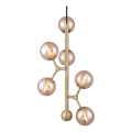 Halo Design 738861 - Kábeles csillár ATOM 6xG9/28W/230V átm. 30 cm sárgaréz/füstös bézs